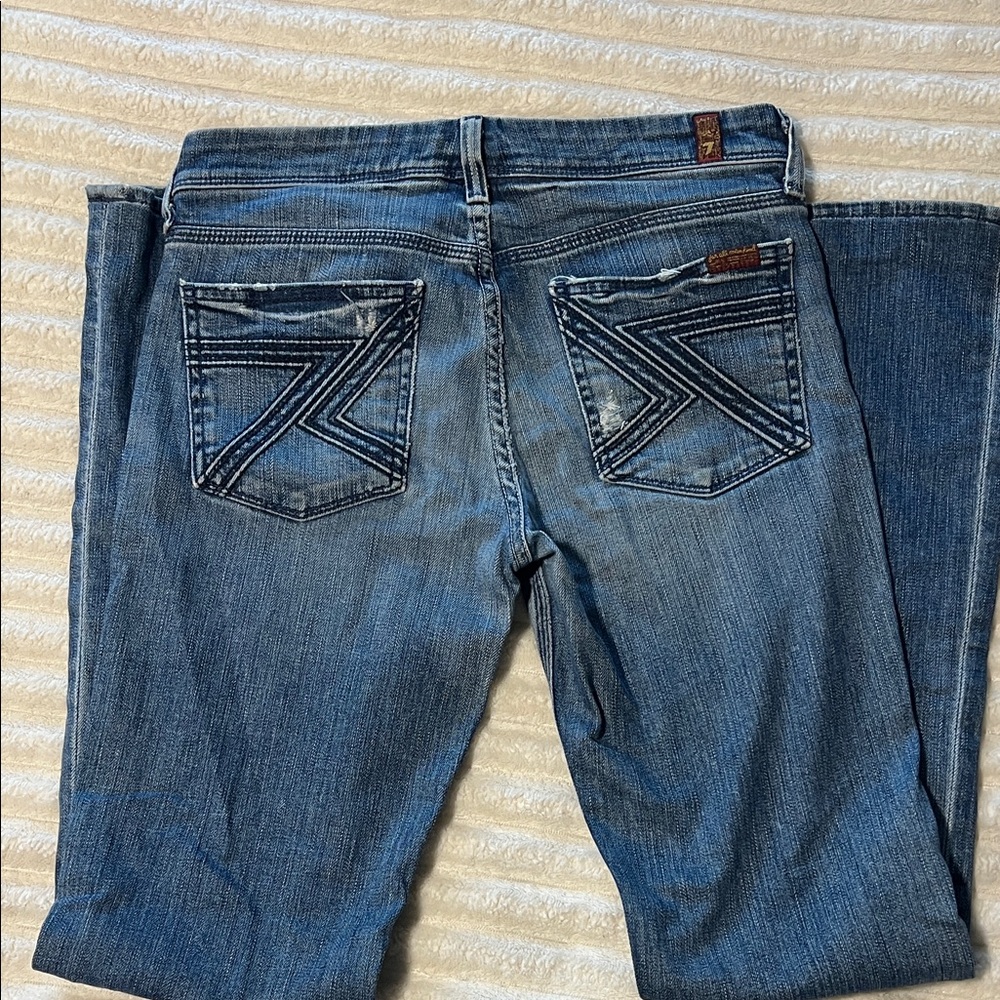 7 For All Mankind Classic Blue Boot Cut Jeans